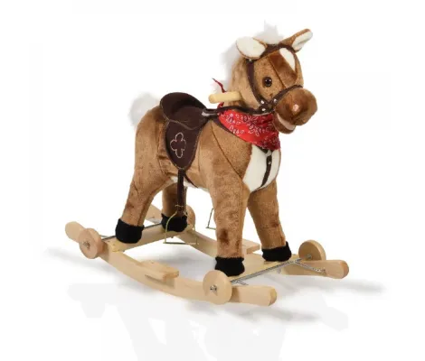 Κουνιστό Ξύλινο Αλογάκι με ρόδες Cangaroo Moni Toys Plush rocking animal horse Chipper | Παιδικά παιχνίδια στο Fatsules