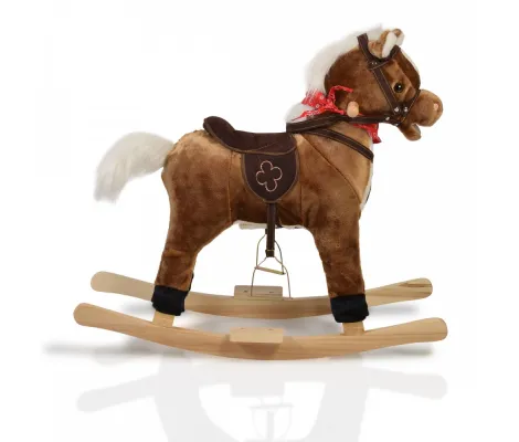 Κουνιστό Ξύλινο Αλογάκι χωρίς ρόδες Cangaroo Moni Toys Plush rocking animal horse Chipper | Παιδικά παιχνίδια στο Fatsules