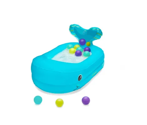 Φουσκωτή μπανιέρα με μπάλες Infantino Tupsy turvy whale bubble ball inflatable bath tube | Παιδικά παιχνίδια στο Fatsules