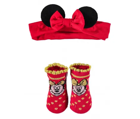 Ellepi Disney Βρεφικό σετ κορδέλα-καλτσάκια Χριστουγεννιάτικο Κόκκινο | Βρεφικά Ρούχα - Όλα τα προιόντα στο Fatsules
