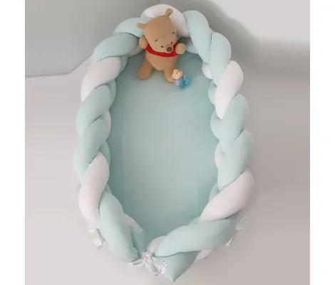 Βρεφική φωλιά με αποσπώμενη πλεξούδα Baby Oliver Des 130 Μέντα | Πάντες-Πλεξούδες στο Fatsules