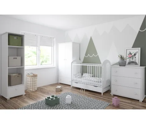 Κρεβάτι με συρτάρι Just Baby Pumba White + Δώρο στρώμα | Βρεφικό Δωμάτιο στο Fatsules