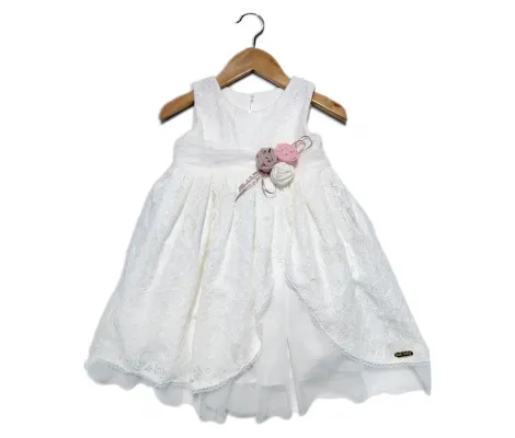Mkd Βαπτιστικό φόρεμα δαντελένιο Λευκό | Γάμος - Βάπτιση στο Fatsules