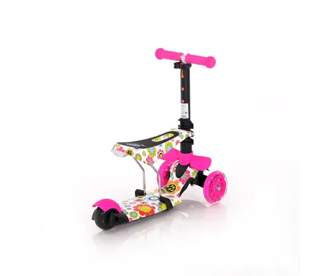 Παιδικό πατίνι Lorelli τρίτροχο με κάθισμα Smart Pink Flowers | Παιδικά παιχνίδια στο Fatsules