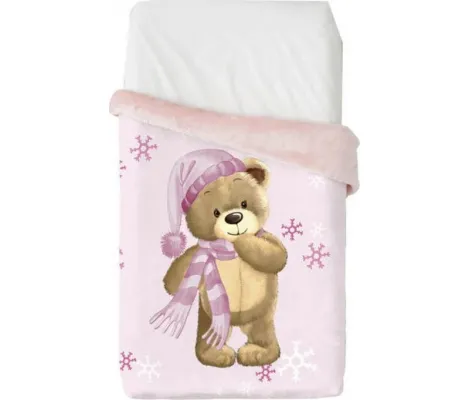 Ισπανική βελουτέ κουβέρτα Manterol Baby Vip 75x100cm 525 C04 Pink | Προίκα Μωρού - Λευκά είδη στο Fatsules