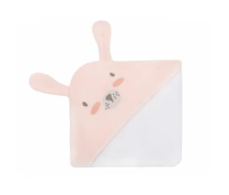 Βρεφική πετσέτα βαμβακερή Kikka Boo 90x90cm Rabbits in Love | Σετ πετσέτες - Μπουρνουζάκια στο Fatsules