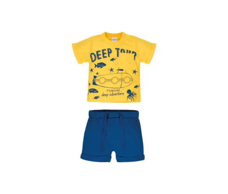 Ellepi Σύνολο-σετ Tropical Deep Adventure Κίτρινο-Μπλε | Βρεφικά Ρούχα - Όλα τα προιόντα στο Fatsules