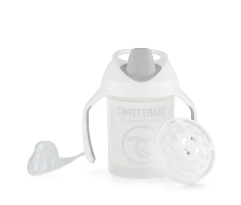 Εκπαιδευτικό κύπελλο Twistshake Mini Cup 230ml 4+Μηνών White Με μίξερ φρούτων | Βρεφανάπτυξη στο Fatsules