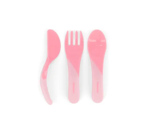 Σετ κουτάλι-μαχαίρι-πιρούνι Twistshake 6+Μηνών Pastel Pink | Βρεφανάπτυξη στο Fatsules