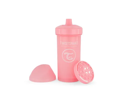 Εκπαιδευτικό κύπελλο Twistshake Mini Cup 360ml 12+Μηνών Pastel Pink Με μίξερ φρούτων | Βρεφανάπτυξη στο Fatsules