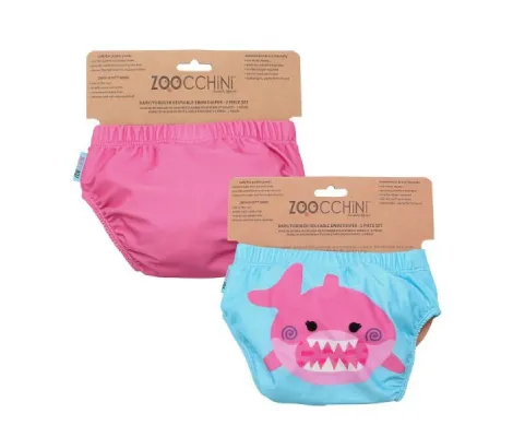 Μαγιό-Πάνα Zoocchini 2τμχ. Pink Shark Ροζ-Γαλάζιο | Μαγιό για μωρά - Πόντσο - Πετσέτες Παραλίας - Καπέλα Με Ηλιακή Προστασία στο Fatsules
