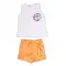 NEK Kids Wear Παιδικό σετ σορτς και μπλουζάκι 'State of Mind' Λευκό Πορτοκαλί | Σύνολα - Σετ στο Fatsules