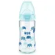 NUK First Choice Plus Glass Γυάλινο Μπιμπερό με Θηλή Σιλικόνης & Δείκτη Ελέγχου Θερμοκρασίας 0-6m 240ml Μπλε | Μπιμπερό - Θηλές στο Fatsules