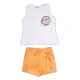 NEK Kids Wear Παιδικό σετ σορτς και μπλουζάκι 'State of Mind' Λευκό Πορτοκαλί | Σύνολα - Σετ στο Fatsules