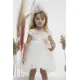 Mi Chiamo Βαπτιστικό φόρεμα πουά με τούλι και λουλούδι Λευκό | Βάπτιση στο Fatsules